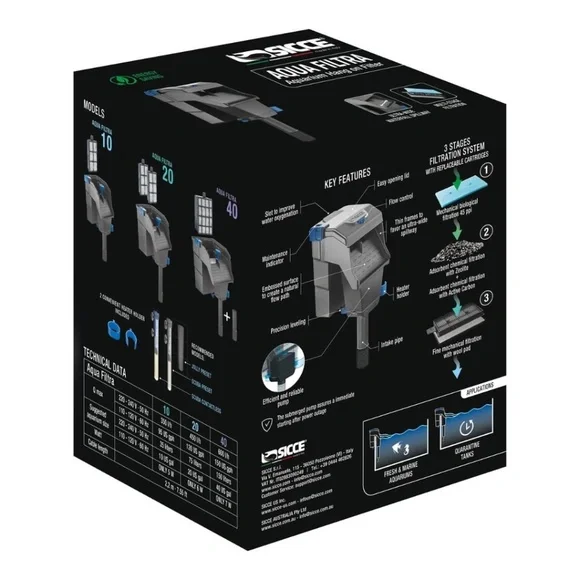 Sicce Aqua Filtra 10 Hang-On Aquarium Filter | Fresh & Saltwater | Up to 10 Gal - Picture 2 of 13